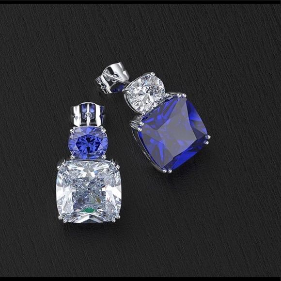 Elegant Sapphire Sterling Silver Earrings - Picture 4 of 6